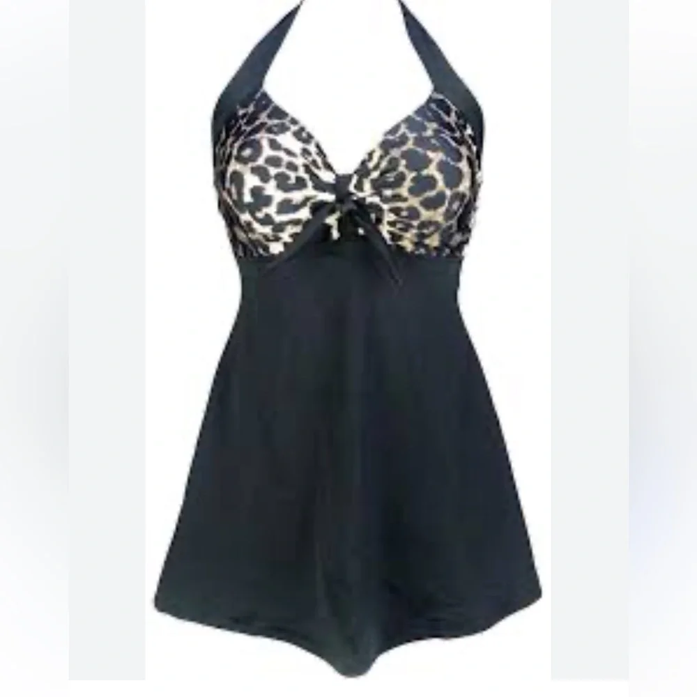 COCOSHIP Vintage Sailor Pin Up Swimsuit Retro 1Piece Skirtini Cover Up Swimdress
